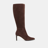 Emmi Dk Brown Suede Wide Calf Boots
