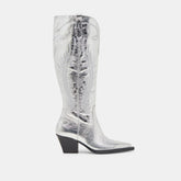 RYATT WIDE CALF BOOTS SILVER DISTRESSED LEATHER