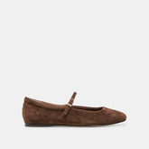 Reyes Dk Brown Suede Ballet Flats