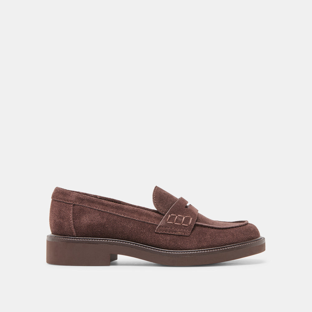 Tiggy Mahogany Suede Loafers