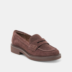 Tiggy Mahogany Suede Loafers