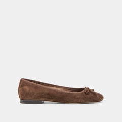 Ritla Dk Brown Suede Ballet Flats