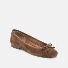 Ritla Dk Brown Suede Ballet Flats
