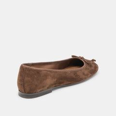 Ritla Dk Brown Suede Ballet Flats