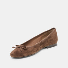 Ritla Dk Brown Suede Ballet Flats