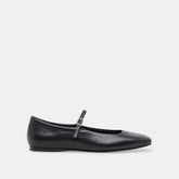 Reyes Black Leather Ballet Flats