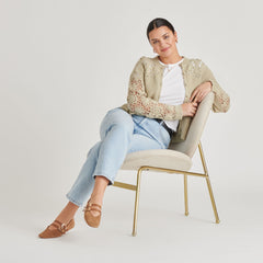 Baylee Pecan Perforated Suede Ballet Flats