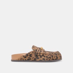 Jodero Brown Leopard Printed Suede Flats