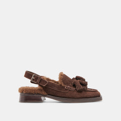 Hamlit Plush Dk Brown Suede Loafers