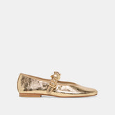 Relan Gold Distressed Leather Ballet Flats