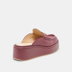 Dorrel Maroon Leather Loafers