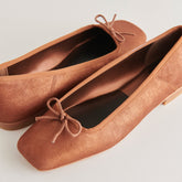 ANISA Ballet Flats Copper Metallic Suede Designer Suede Ballet Flats