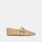 Baylee Gold Woven Stella Ballet Flats