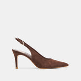 Elasi Dk Brown Nubuck Heels