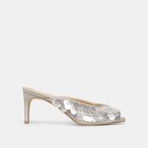 Samary Confetti Silver Satin Heels