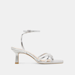 Manji Silver Metallic Leather Heels
