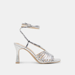 Nivana Silver Distressed Leather Heels