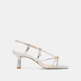 Mylee Silver Distressed Leather Heels