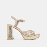 PEYTEN HEELS LIGHT GOLD WOVEN STELLA