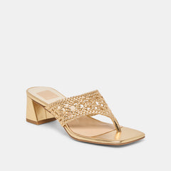 Barlo Gold Woven Stella Heels