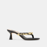 Daksie Black Leather Heels