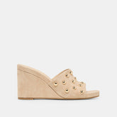 Holta Stud Camel Suede Wedges