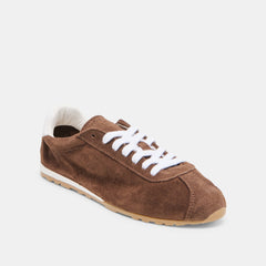 Serina Dk Brown Suede Sneakers