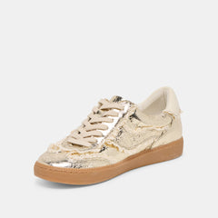 Notice Lace Platinum Distressed Leather Sneakers