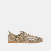 Viper Snake Print Embossed Leather Sneakers