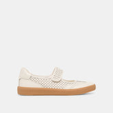 Nanet White Perforated Leather Sneakers