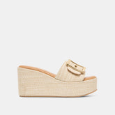 Jilian Lt Natural Raffia Wedges