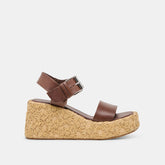 Auri Dk Brown Leather Wedges