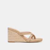 Helan Espadrille Camel Suede Wedges