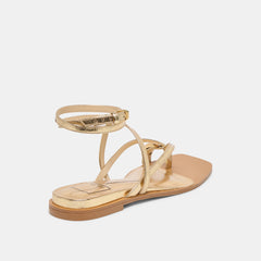 Tyrice Gold Leather Sandals