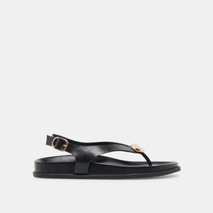 Jony Black Leather Sandals