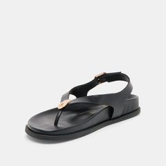 Jony Black Leather Sandals