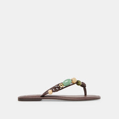 Cely Dk Brown Leather Sandals