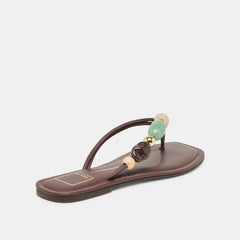Cely Dk Brown Leather Sandals