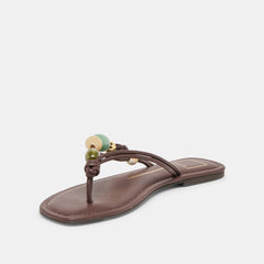 Cely Dk Brown Leather Sandals