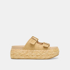 Falyn Lt Natural Woven Raffia Sandals