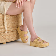 Falyn Lt Natural Woven Raffia Sandals