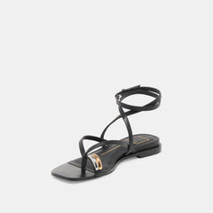 Tyrice Black Leather Sandals