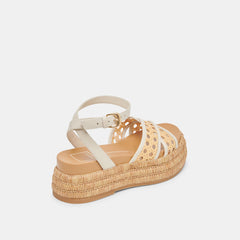 WRILEY SANDALS CREME WOVEN RAFFIA