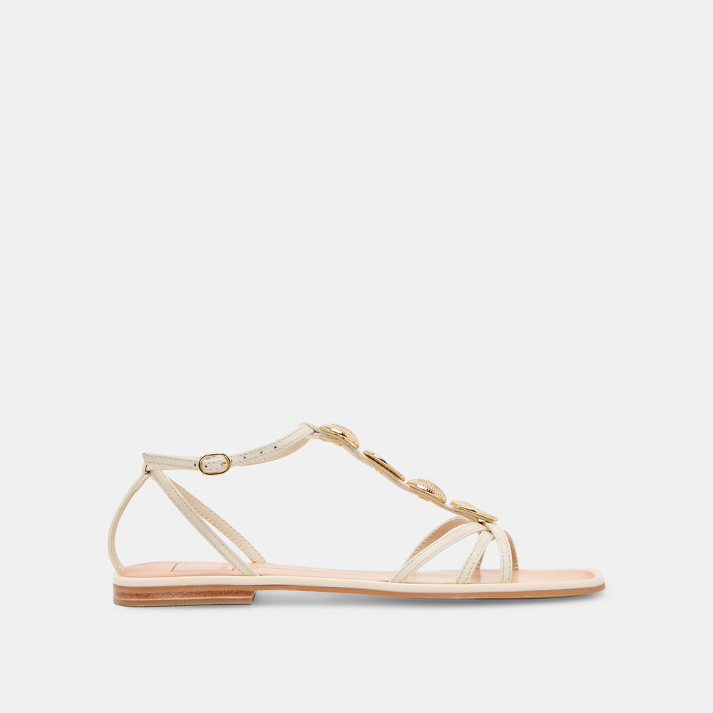 Faun Off White Leather Sandals