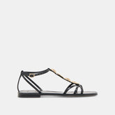 Faun Black Leather Sandals