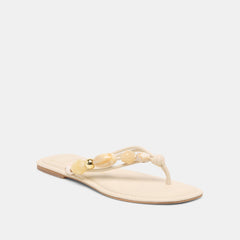 Cely Ivory Leather Sandals