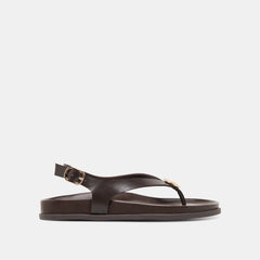 Jony Dk Brown Leather Sandals