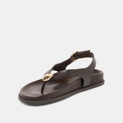 Jony Dk Brown Leather Sandals
