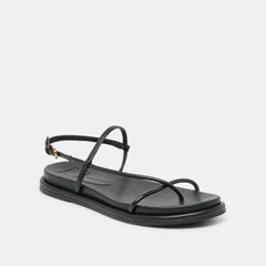Dom Black Leather Sandals