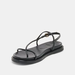 Dom Black Leather Sandals